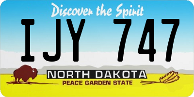 ND license plate IJY747