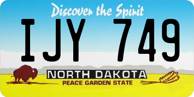 ND license plate IJY749