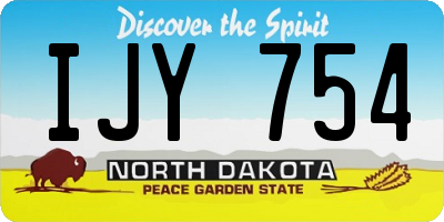 ND license plate IJY754