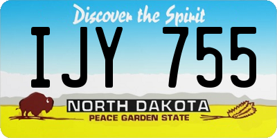 ND license plate IJY755