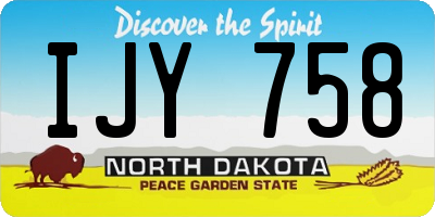 ND license plate IJY758