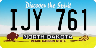 ND license plate IJY761