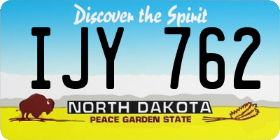 ND license plate IJY762