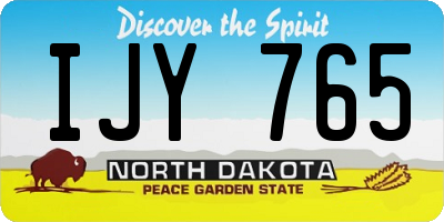 ND license plate IJY765