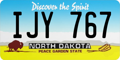 ND license plate IJY767