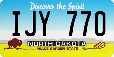 ND license plate IJY770