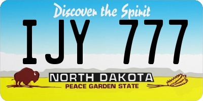 ND license plate IJY777