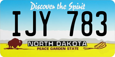 ND license plate IJY783
