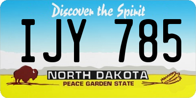 ND license plate IJY785