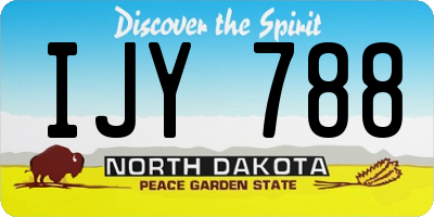 ND license plate IJY788