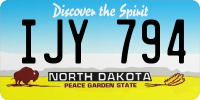 ND license plate IJY794