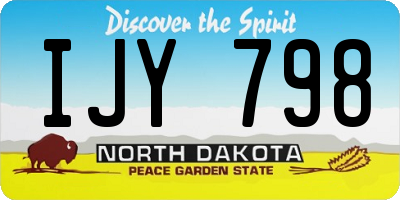 ND license plate IJY798