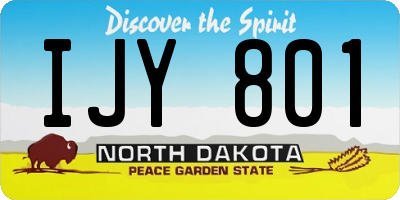 ND license plate IJY801