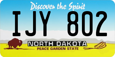 ND license plate IJY802