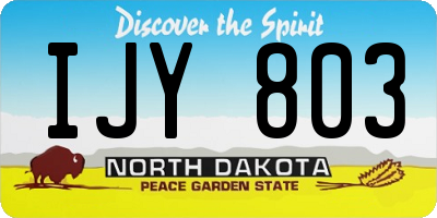 ND license plate IJY803