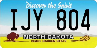 ND license plate IJY804