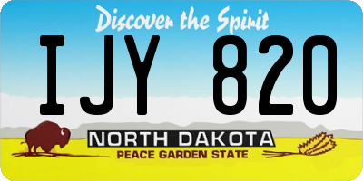 ND license plate IJY820