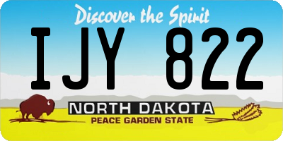 ND license plate IJY822