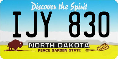 ND license plate IJY830