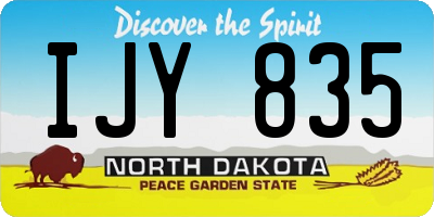 ND license plate IJY835