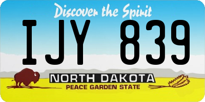 ND license plate IJY839