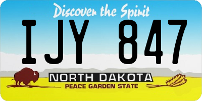 ND license plate IJY847