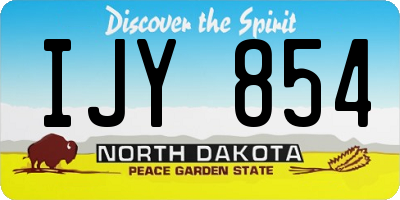ND license plate IJY854