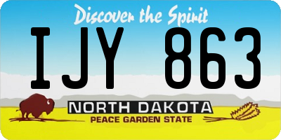 ND license plate IJY863