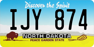 ND license plate IJY874