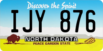 ND license plate IJY876
