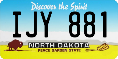 ND license plate IJY881