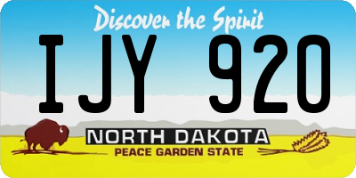 ND license plate IJY920