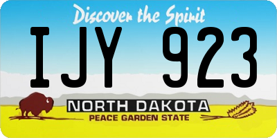 ND license plate IJY923