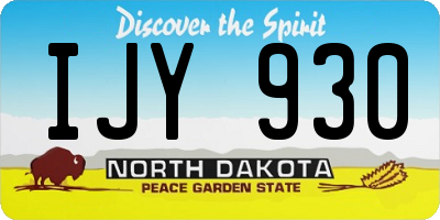 ND license plate IJY930