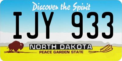 ND license plate IJY933