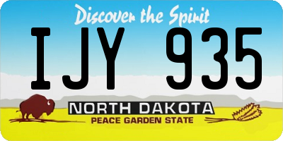 ND license plate IJY935
