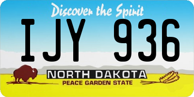 ND license plate IJY936