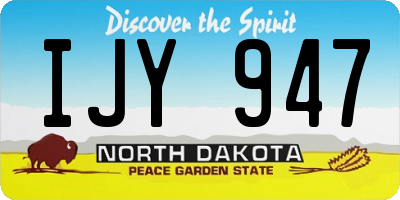 ND license plate IJY947