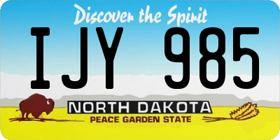 ND license plate IJY985