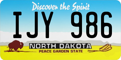ND license plate IJY986