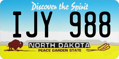 ND license plate IJY988
