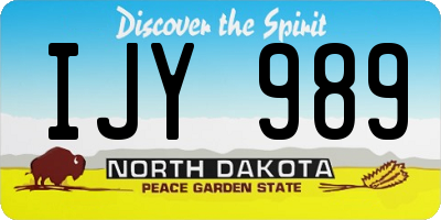 ND license plate IJY989
