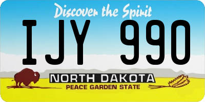 ND license plate IJY990