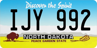 ND license plate IJY992
