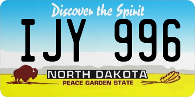ND license plate IJY996