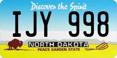 ND license plate IJY998