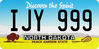 ND license plate IJY999