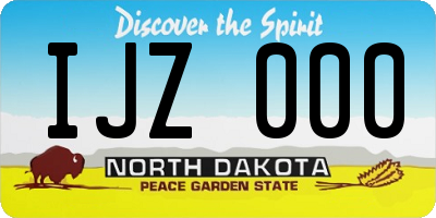 ND license plate IJZ000