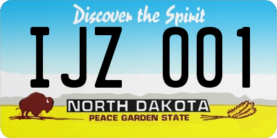 ND license plate IJZ001