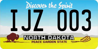 ND license plate IJZ003
